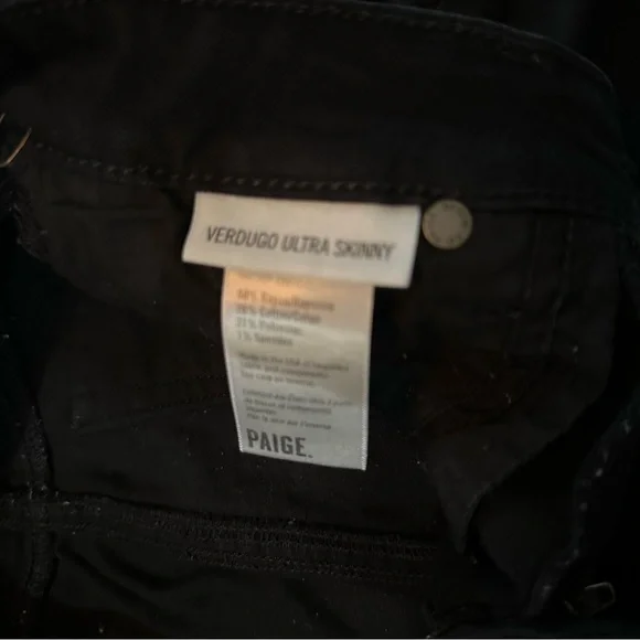 🚨LAST CHANCE🚨 Paige Verdugo Ultra Skinny Jean BLACK SHADOW size 27 - Picture 12 of 12